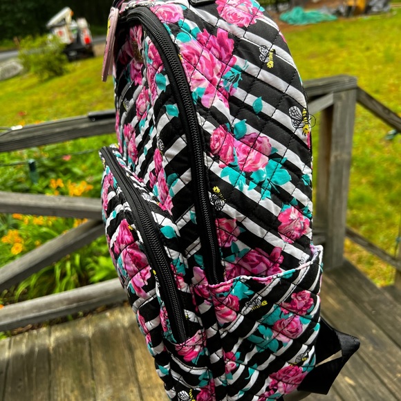 Betsey Johnson Quilted Roses Bees Backpack - Picture 9 of 11